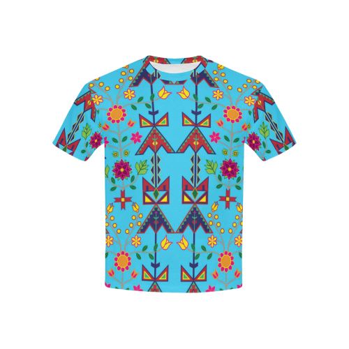 Geometric Floral Spring All Over Print T-shirt for Kid (USA Size) (Model T40) All Over Print T-shirt for Kid (T40) e-joyer