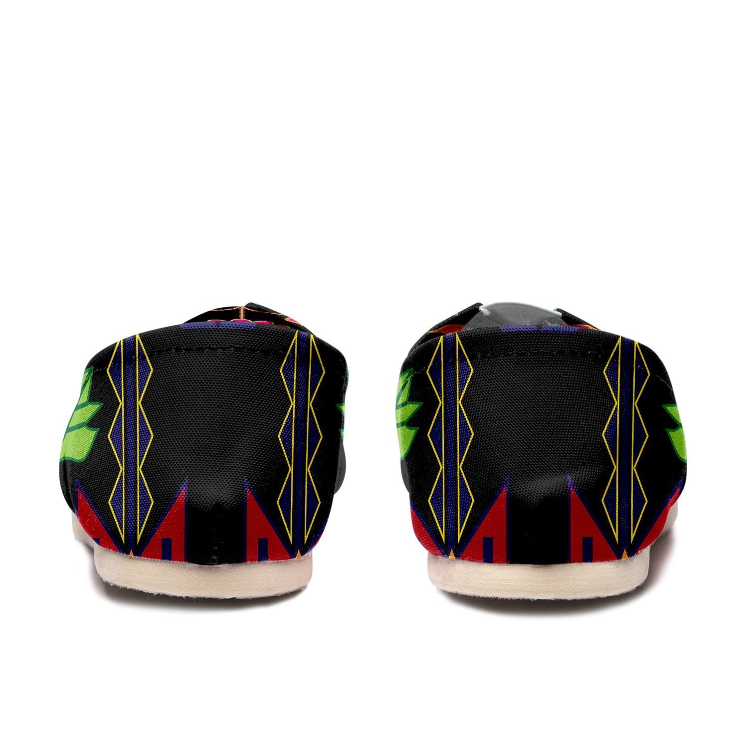 Geometric Floral Spring Black Casual Unisex Slip On Shoe Herman