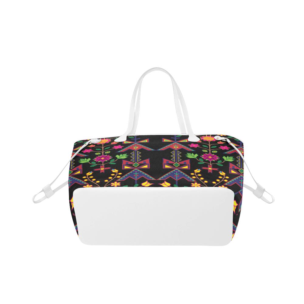 Geometric Floral Spring - Black Clover Canvas Tote Bag (Model 1661) Clover Canvas Tote Bag (1661) e-joyer