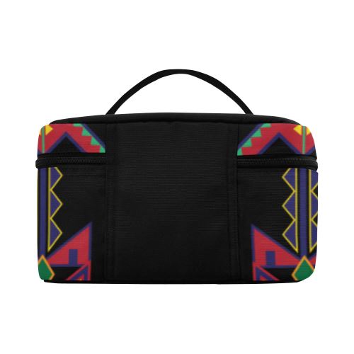 Geometric Floral Spring-Black Cosmetic Bag/Large (Model 1658) Cosmetic Bag e-joyer