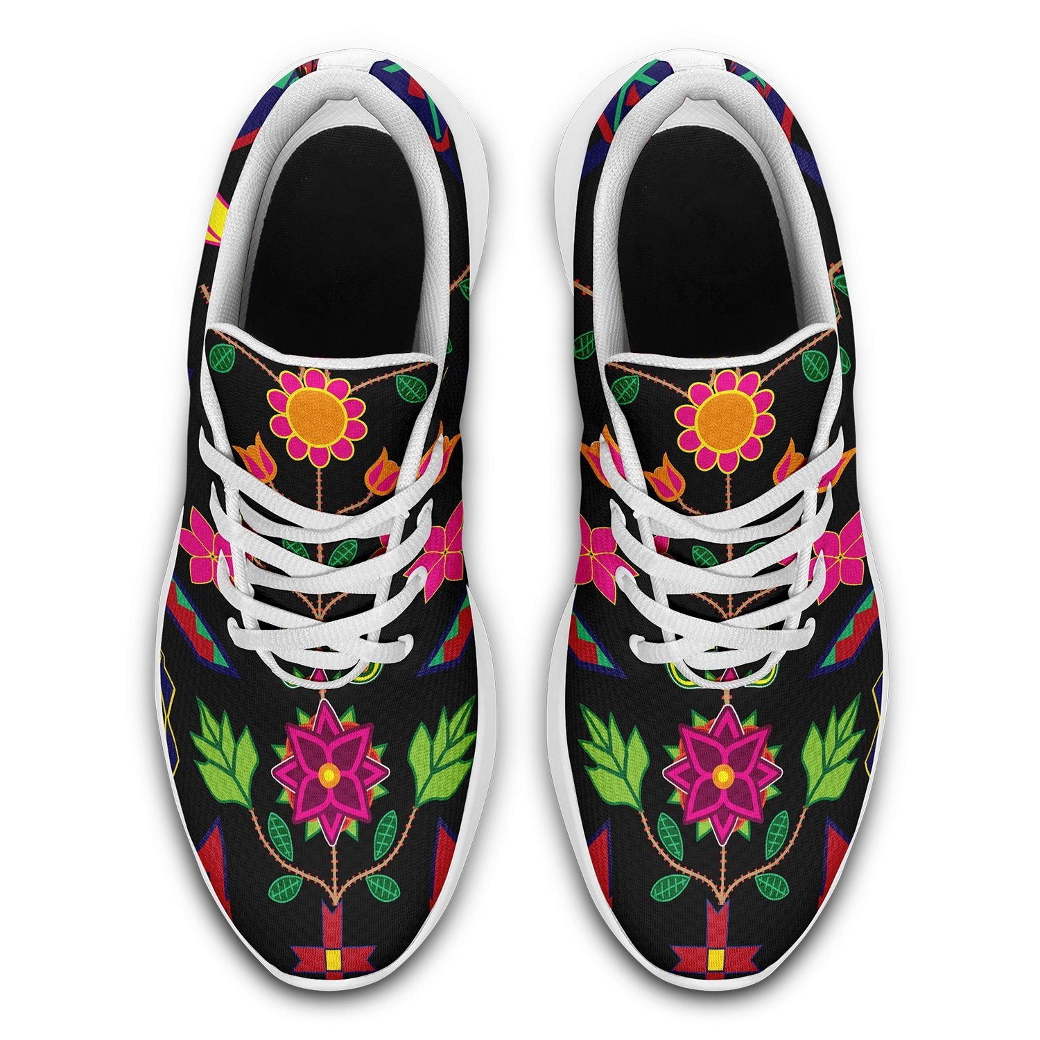 Geometric Floral Spring Black Ikkaayi Sport Sneakers ikkaayi Herman