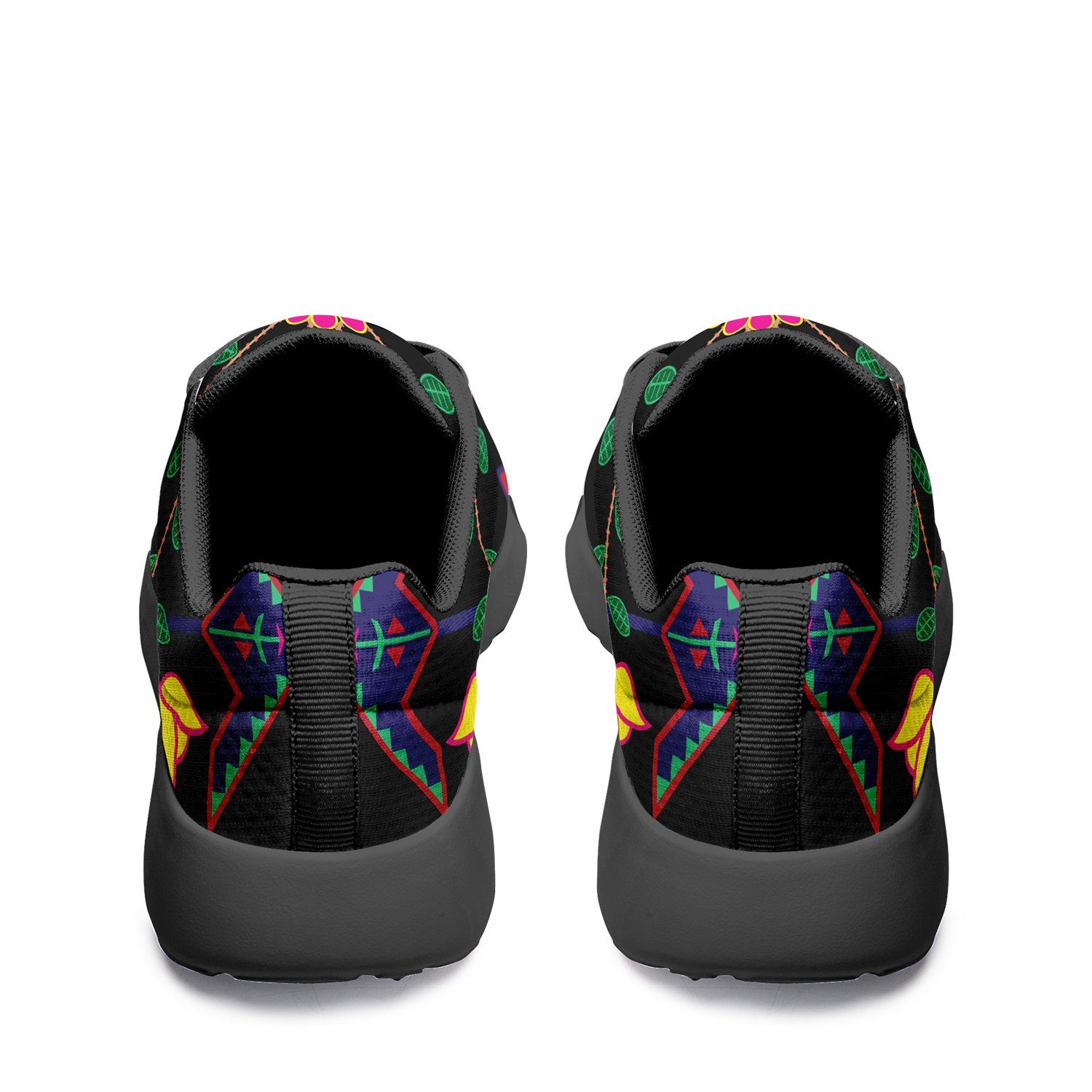 Geometric Floral Spring Black Ikkaayi Sport Sneakers ikkaayi Herman