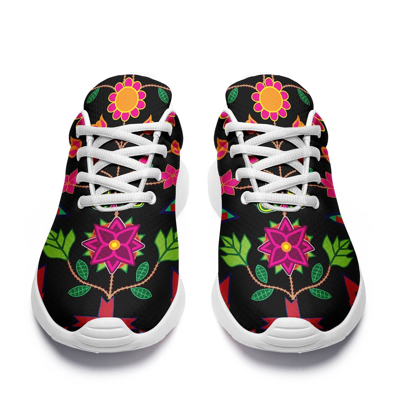 Geometric Floral Spring Black Ikkaayi Sport Sneakers ikkaayi Herman