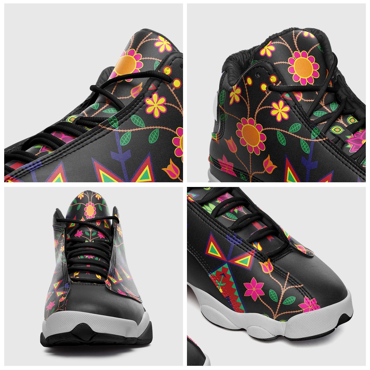 Geometric Floral Spring Black Isstsokini Athletic Shoes Herman