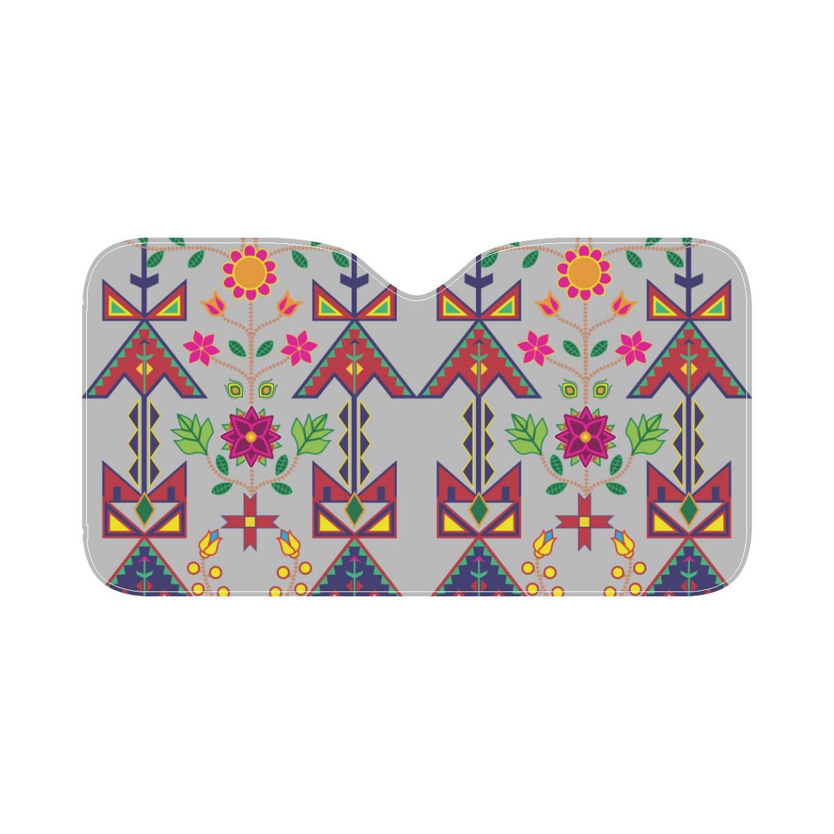 Geometric Floral Spring-Gray Car Sun Shade 55"x30" Car Sun Shade e-joyer