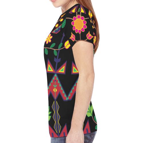 Geometric Floral Spring New All Over Print T-shirt for Women (Model T45) New All Over Print T-shirt for Women (T45) e-joyer