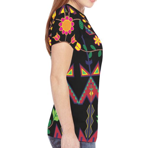 Geometric Floral Spring New All Over Print T-shirt for Women (Model T45) New All Over Print T-shirt for Women (T45) e-joyer