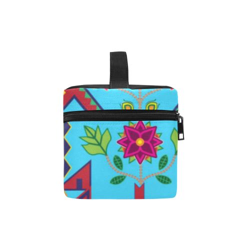 Geometric Floral Spring-Sky Blue Cosmetic Bag/Large (Model 1658) Cosmetic Bag e-joyer