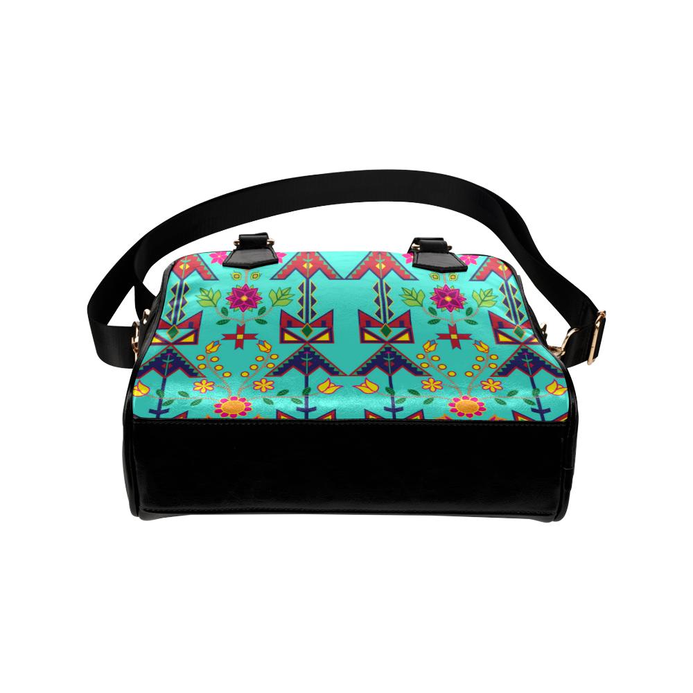 Geometric Floral Spring-Sky Shoulder Handbag (Model 1634) Shoulder Handbags (1634) e-joyer