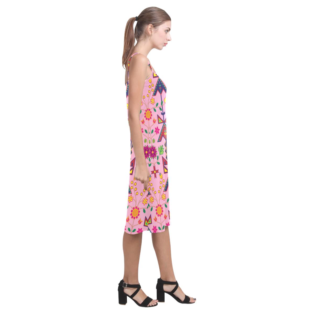 Geometric Floral Spring - Sunset Alcestis Slip Dress (Model D05) Alcestis Slip Dress (D05) e-joyer