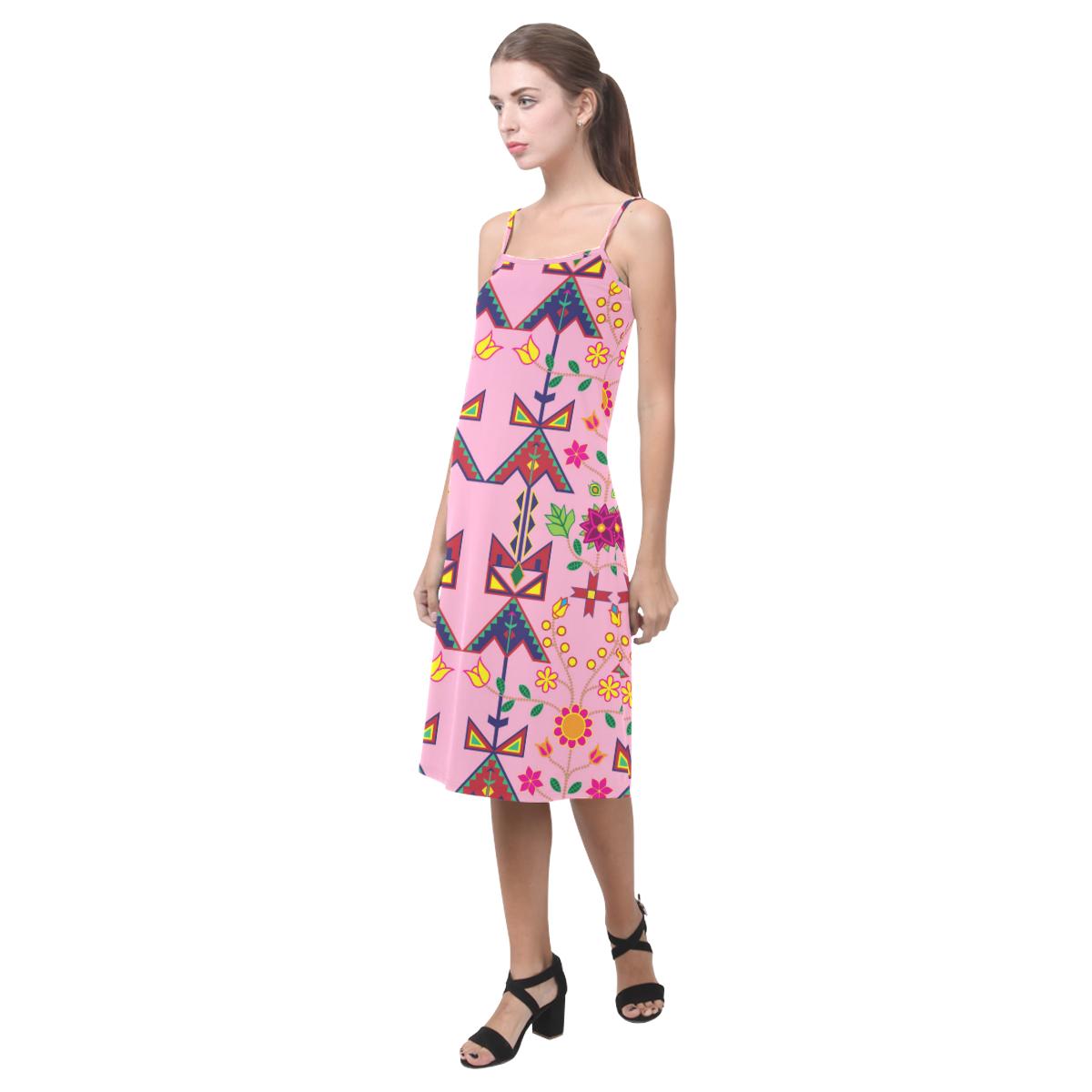 Geometric Floral Spring - Sunset Alcestis Slip Dress (Model D05) Alcestis Slip Dress (D05) e-joyer