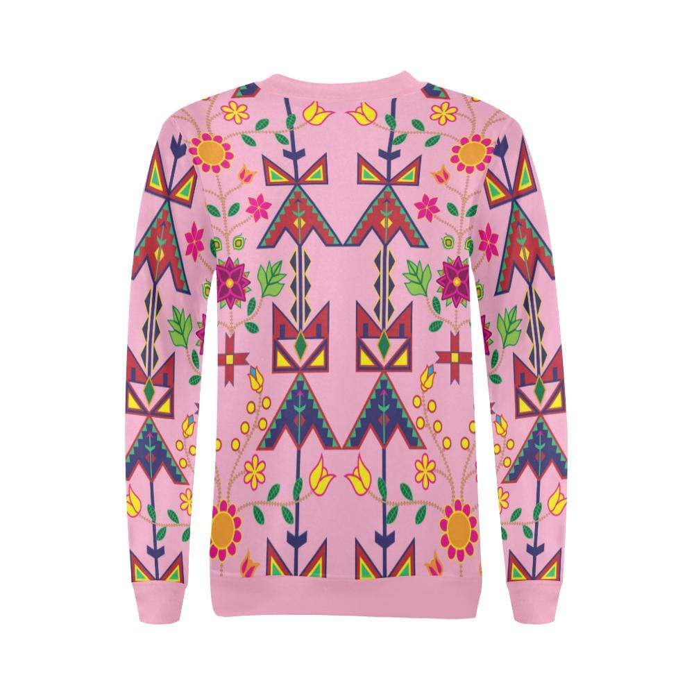 Geometric Floral Spring-Sunset All Over Print Crewneck Sweatshirt for Women (Model H18) Crewneck Sweatshirt for Women (H18) e-joyer