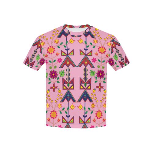 Geometric Floral Spring-Sunset All Over Print T-shirt for Kid (USA Size) (Model T40) All Over Print T-shirt for Kid (T40) e-joyer