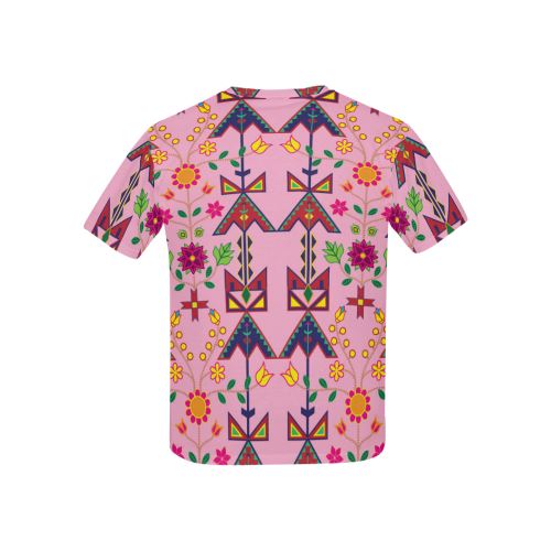 Geometric Floral Spring-Sunset All Over Print T-shirt for Kid (USA Size) (Model T40) All Over Print T-shirt for Kid (T40) e-joyer