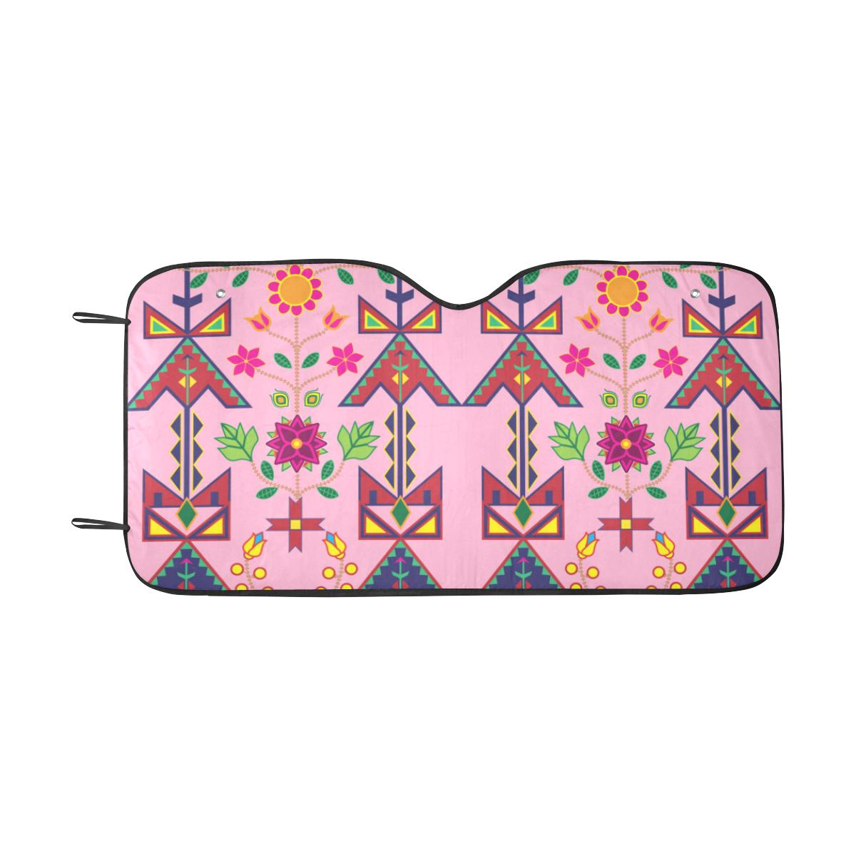 Geometric Floral Spring-Sunset Car Sun Shade 55"x30" Car Sun Shade e-joyer