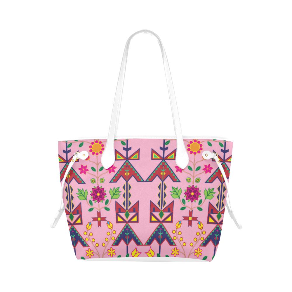 Geometric Floral Spring - Sunset Clover Canvas Tote Bag (Model 1661) Clover Canvas Tote Bag (1661) e-joyer