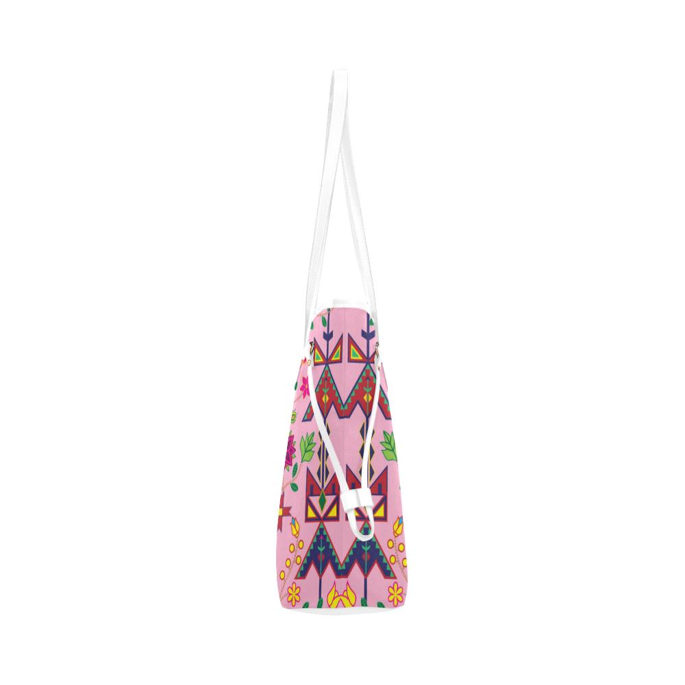 Geometric Floral Spring - Sunset Clover Canvas Tote Bag (Model 1661) Clover Canvas Tote Bag (1661) e-joyer