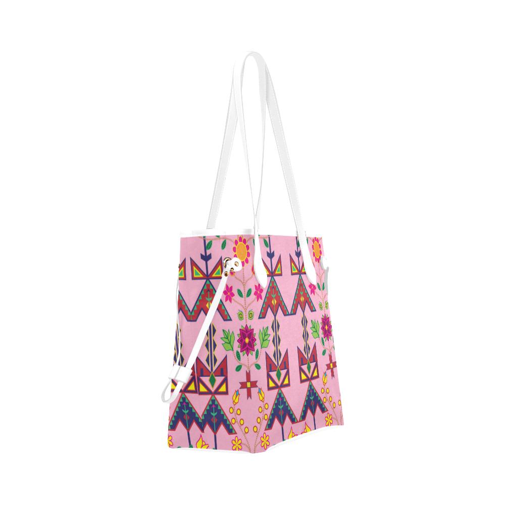 Geometric Floral Spring - Sunset Clover Canvas Tote Bag (Model 1661) Clover Canvas Tote Bag (1661) e-joyer