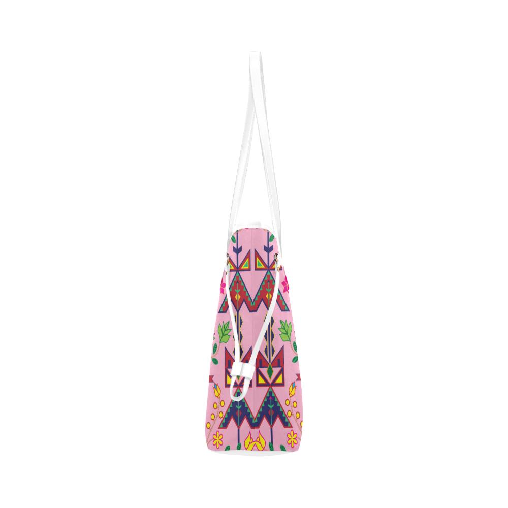 Geometric Floral Spring - Sunset Clover Canvas Tote Bag (Model 1661) Clover Canvas Tote Bag (1661) e-joyer