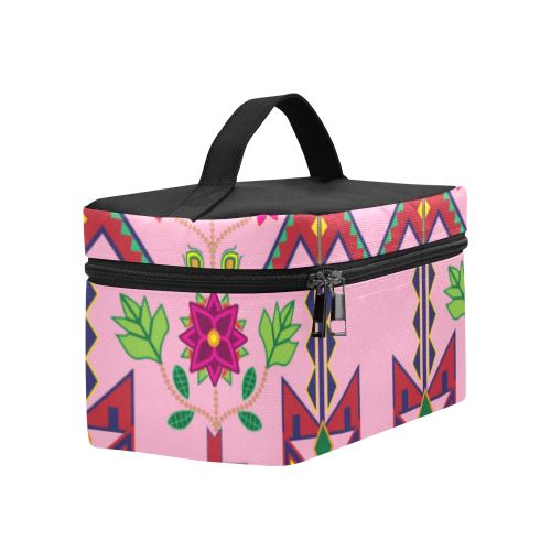Geometric Floral Spring-Sunset Cosmetic Bag/Large (Model 1658) Cosmetic Bag e-joyer