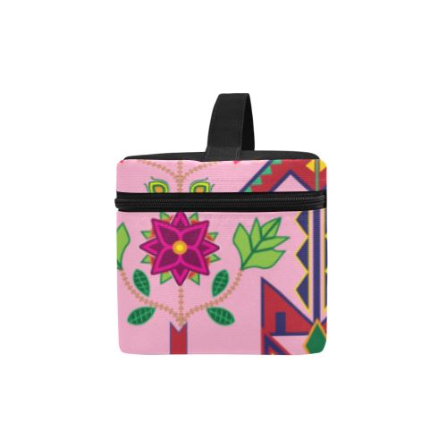 Geometric Floral Spring-Sunset Cosmetic Bag/Large (Model 1658) Cosmetic Bag e-joyer