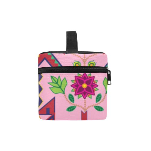 Geometric Floral Spring-Sunset Cosmetic Bag/Large (Model 1658) Cosmetic Bag e-joyer
