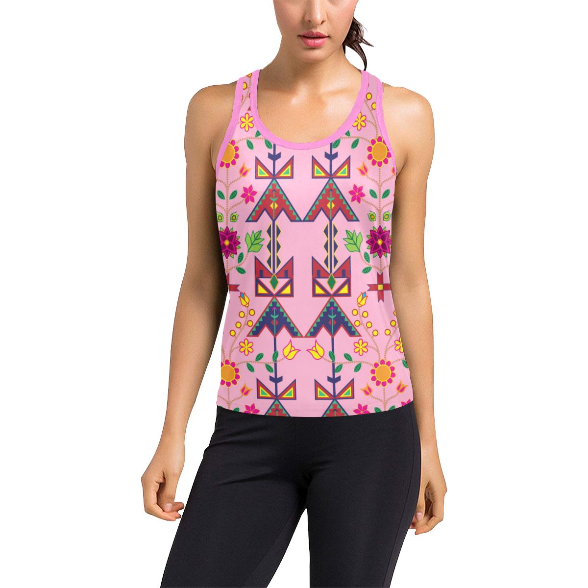 Geometric Floral Spring-Sunset Women's Racerback Tank Top (Model T60) Racerback Tank Top (T60) e-joyer