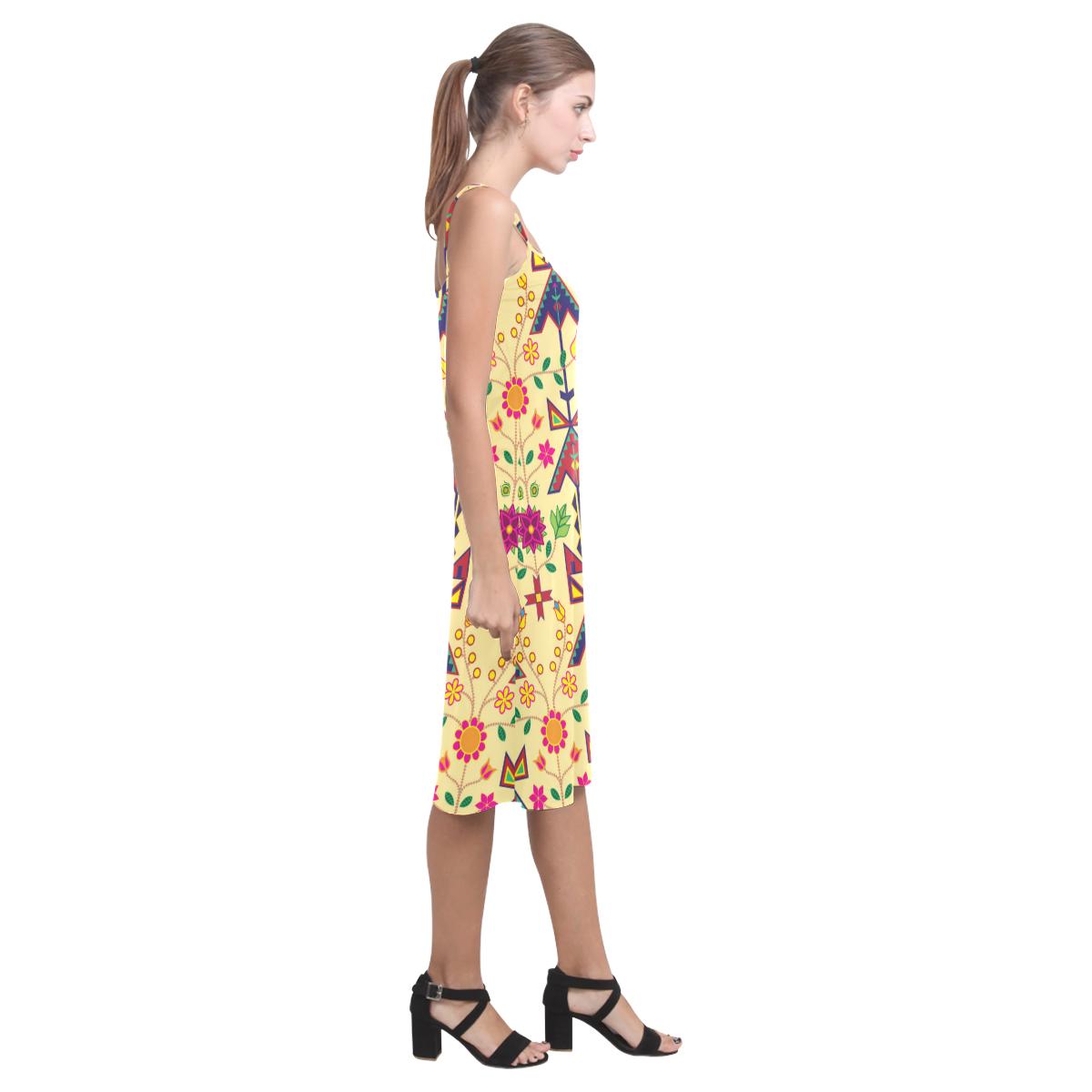 Geometric Floral Spring - Vanilla Alcestis Slip Dress (Model D05) Alcestis Slip Dress (D05) e-joyer