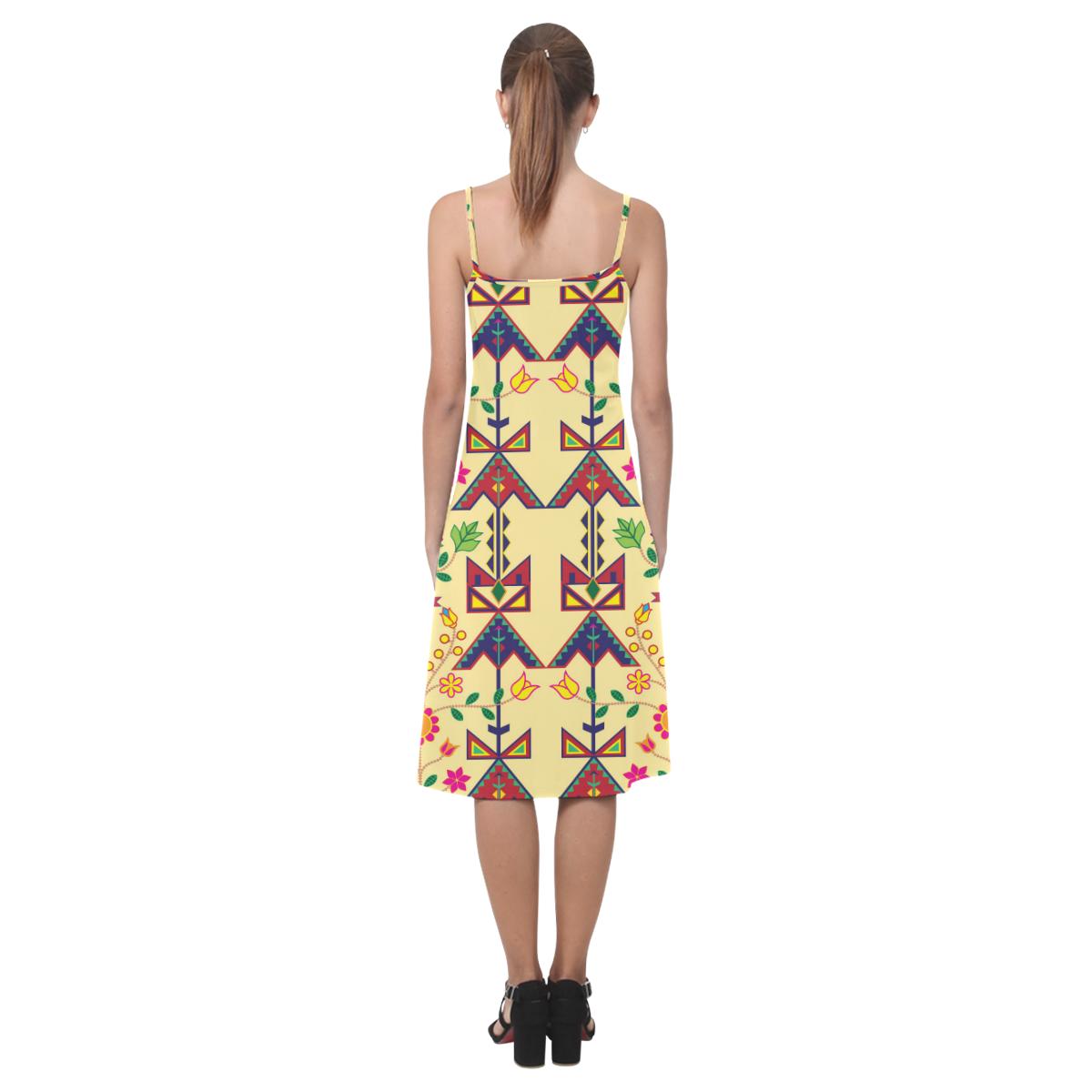 Geometric Floral Spring - Vanilla Alcestis Slip Dress (Model D05) Alcestis Slip Dress (D05) e-joyer
