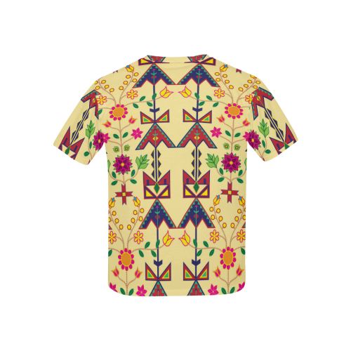 Geometric Floral Spring-Vanilla All Over Print T-shirt for Kid (USA Size) (Model T40) All Over Print T-shirt for Kid (T40) e-joyer