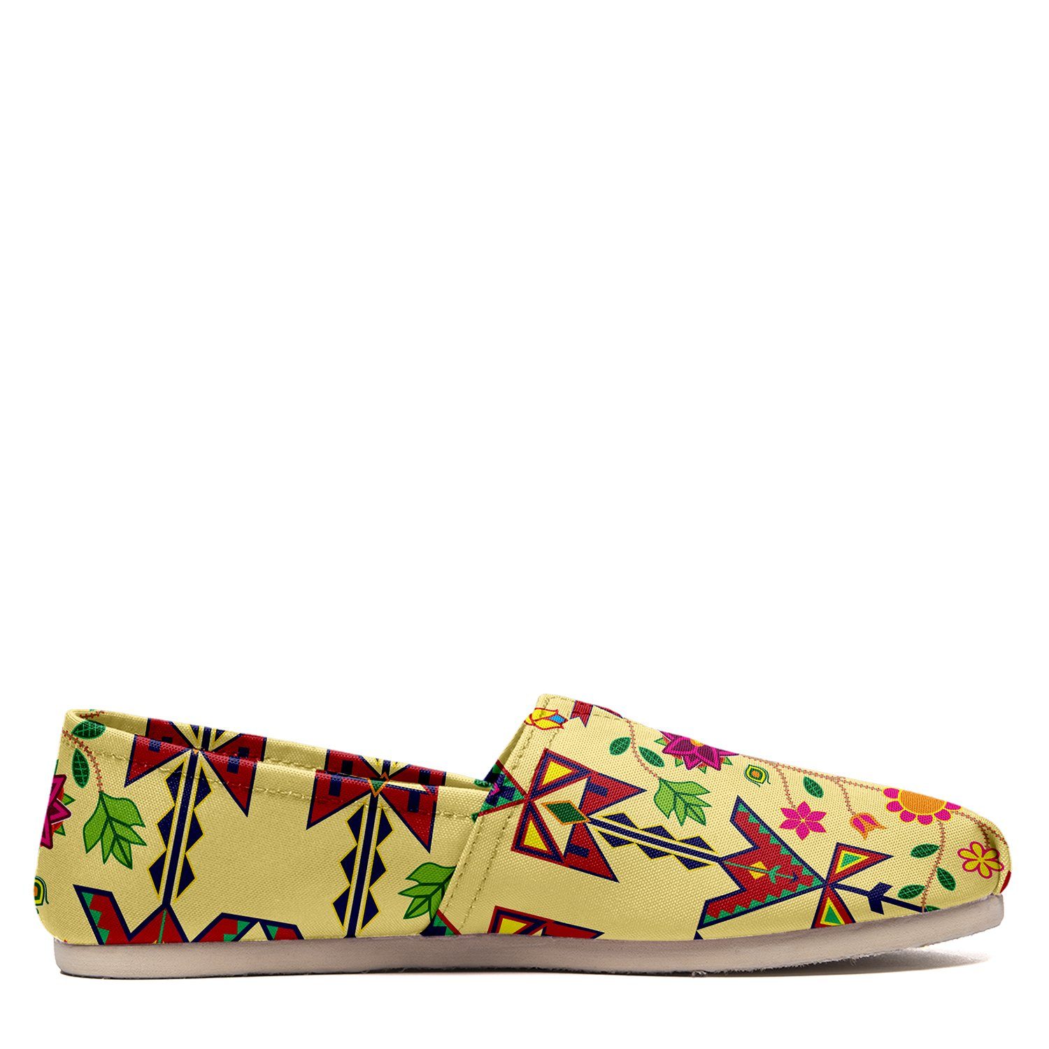 Geometric Floral Spring Vanilla Casual Unisex Slip On Shoe Herman