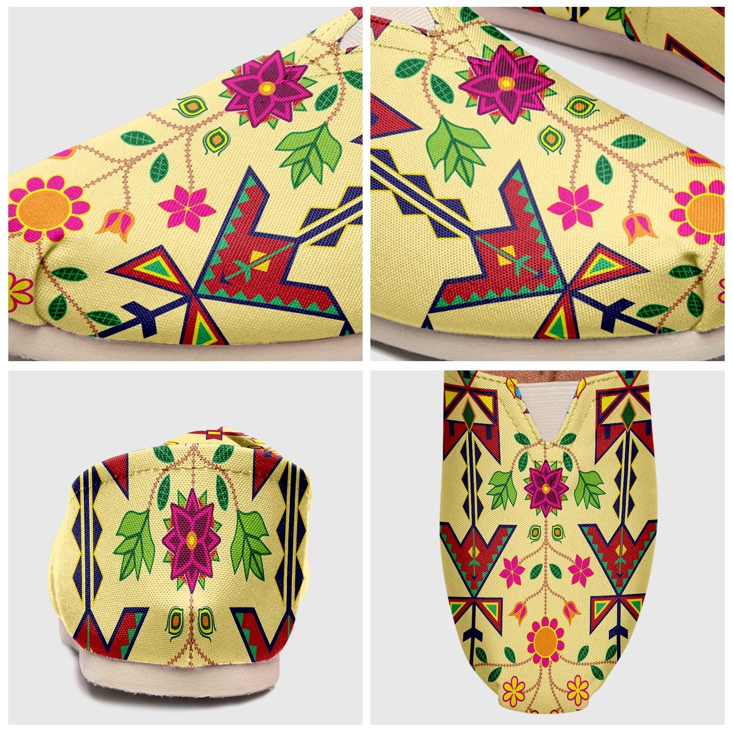 Geometric Floral Spring Vanilla Casual Unisex Slip On Shoe Herman