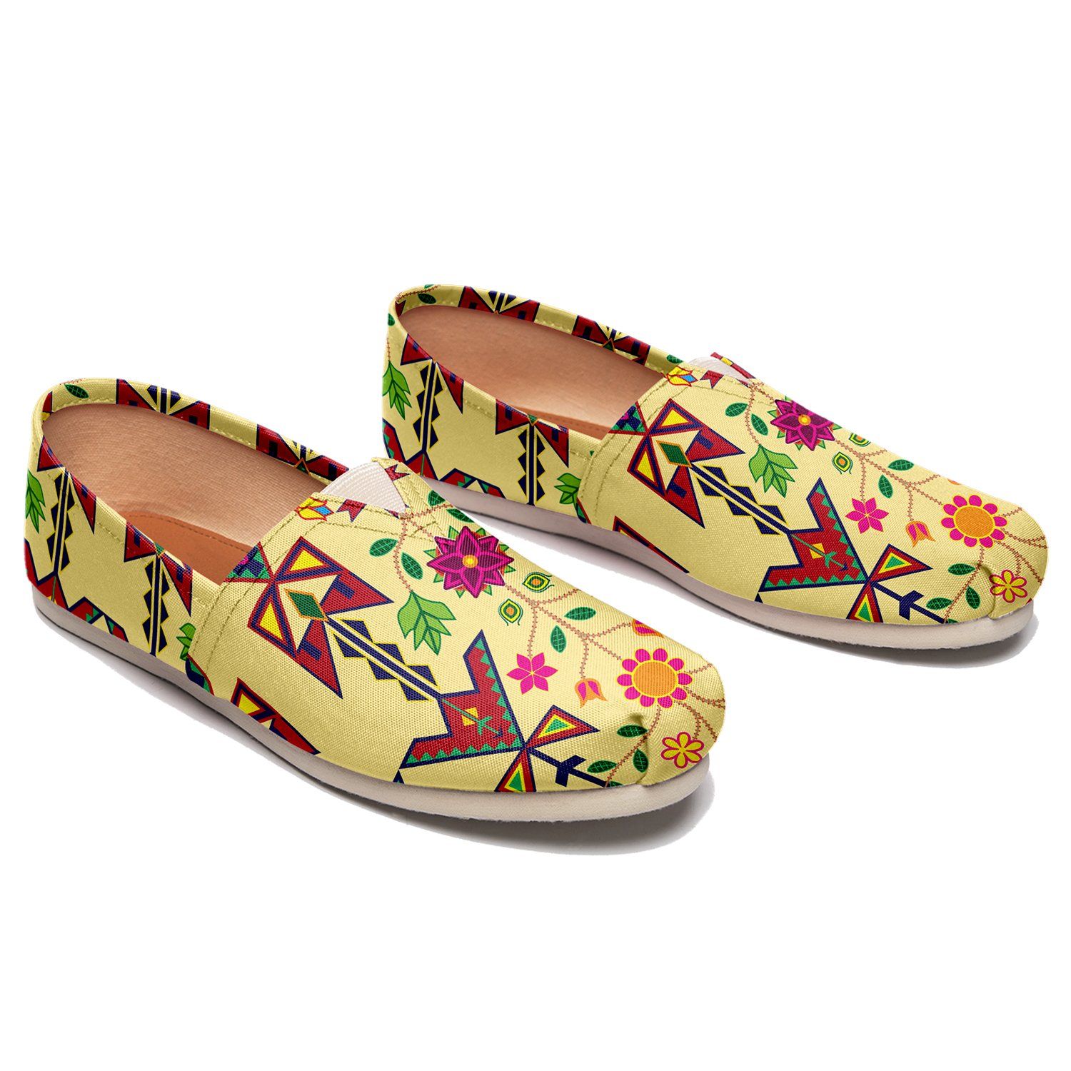 Geometric Floral Spring Vanilla Casual Unisex Slip On Shoe Herman