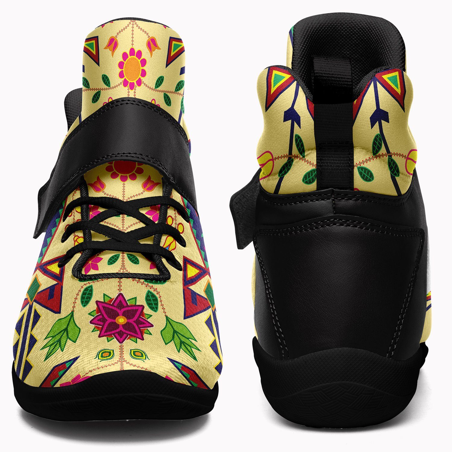 Geometric Floral Spring Vanilla Ipottaa Basketball / Sport High Top Shoes 49 Dzine