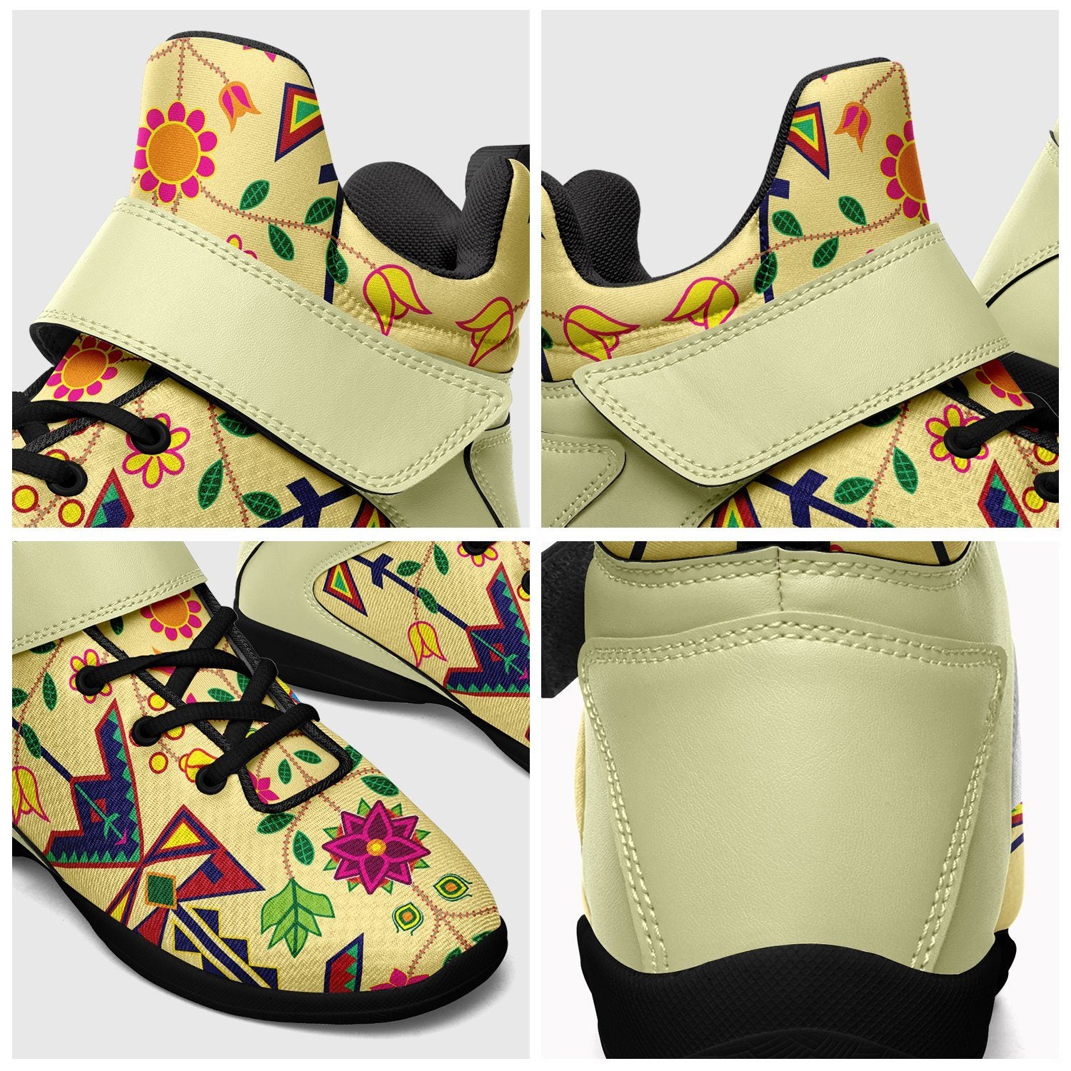 Geometric Floral Spring Vanilla Ipottaa Basketball / Sport High Top Shoes 49 Dzine