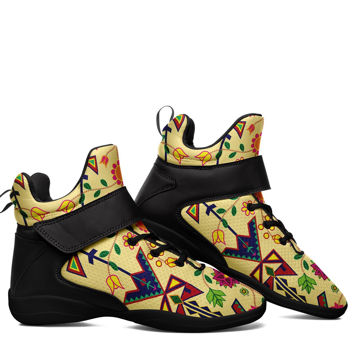 Geometric Floral Spring Vanilla Ipottaa Basketball / Sport High Top Shoes 49 Dzine