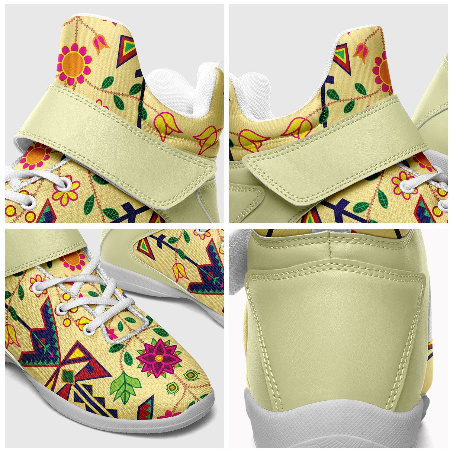 Geometric Floral Spring Vanilla Ipottaa Basketball / Sport High Top Shoes 49 Dzine