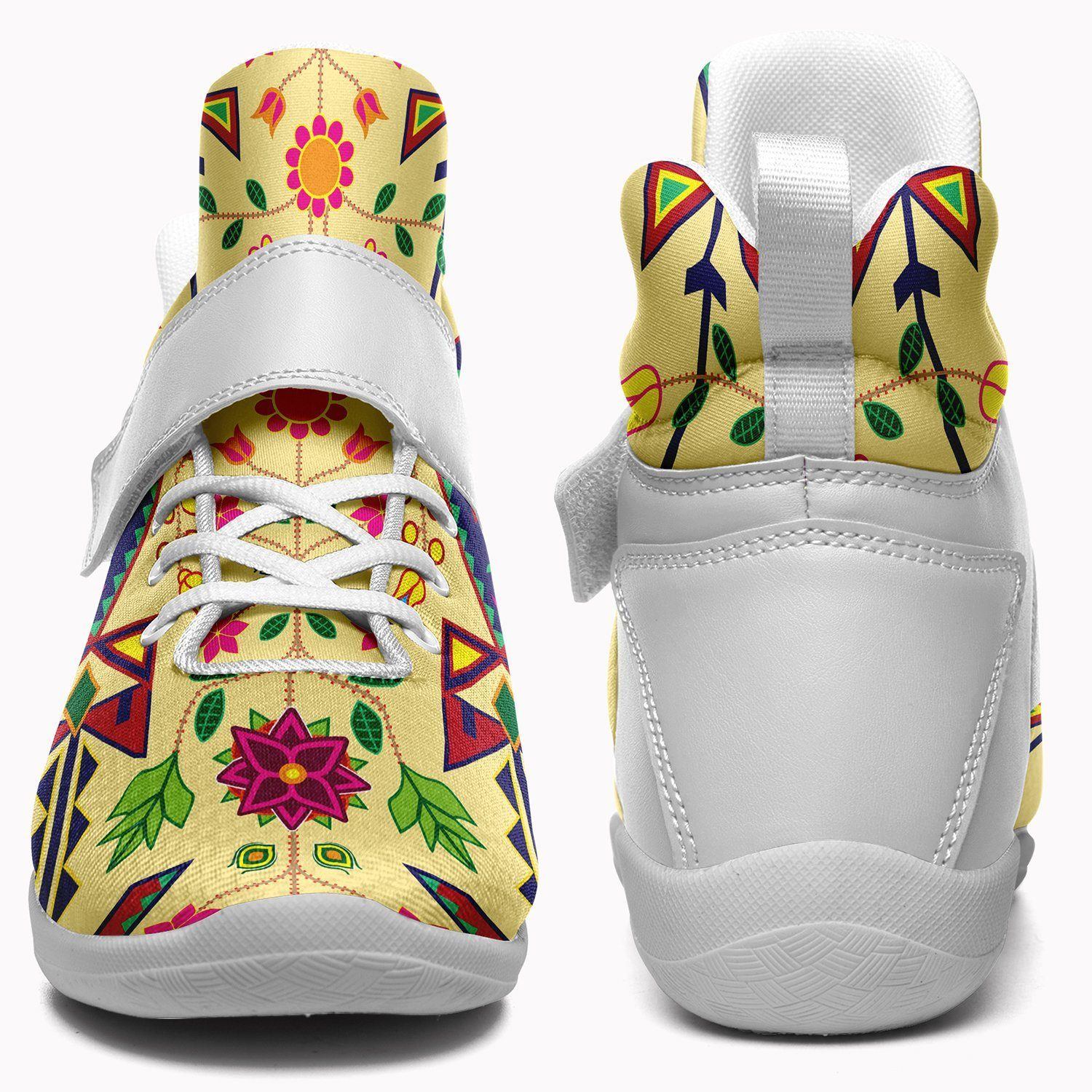 Geometric Floral Spring Vanilla Ipottaa Basketball / Sport High Top Shoes - White Sole 49 Dzine