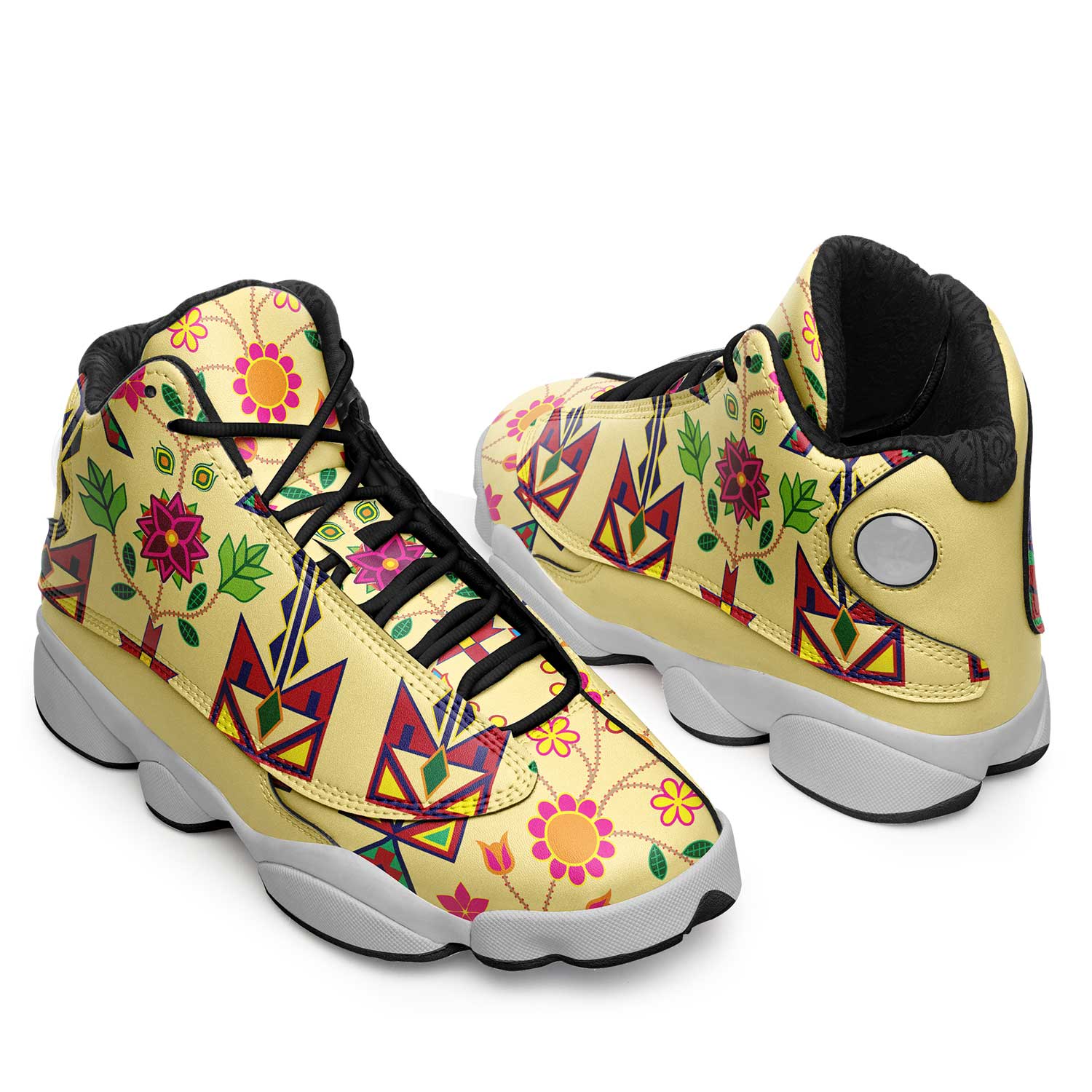 Geometric Floral Spring Vanilla Isstsokini Athletic Shoes Herman