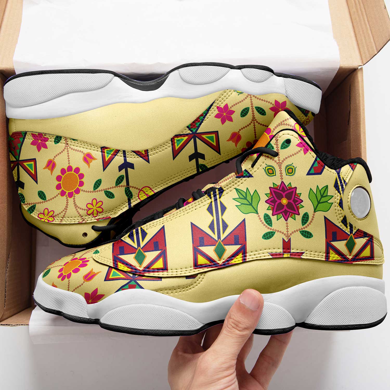 Geometric Floral Spring Vanilla Isstsokini Athletic Shoes Herman