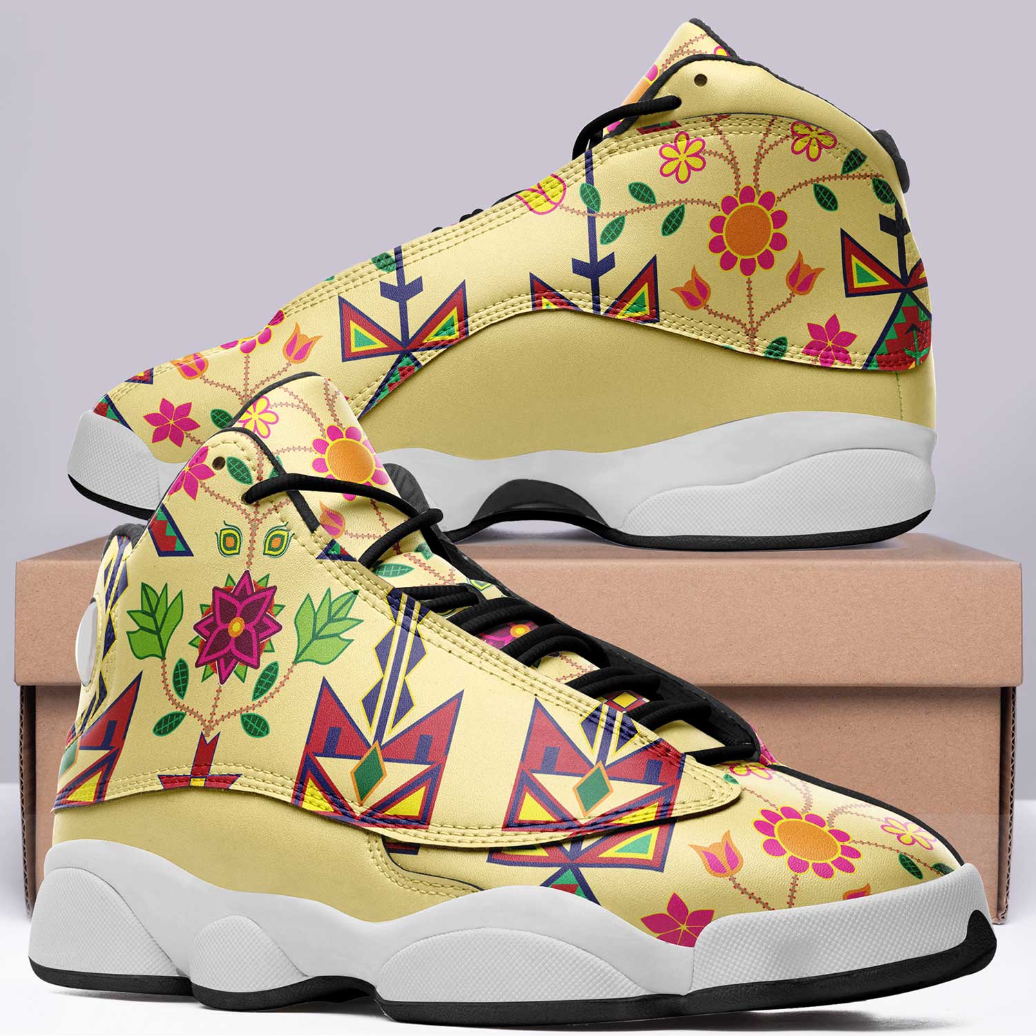 Geometric Floral Spring Vanilla Isstsokini Athletic Shoes Herman