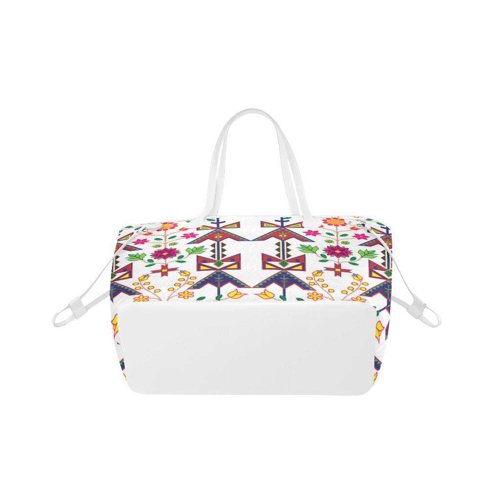 Geometric Floral Spring - White Clover Canvas Tote Bag (Model 1661) Clover Canvas Tote Bag (1661) e-joyer