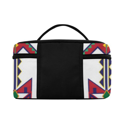 Geometric Floral Spring-White Cosmetic Bag/Large (Model 1658) Cosmetic Bag e-joyer