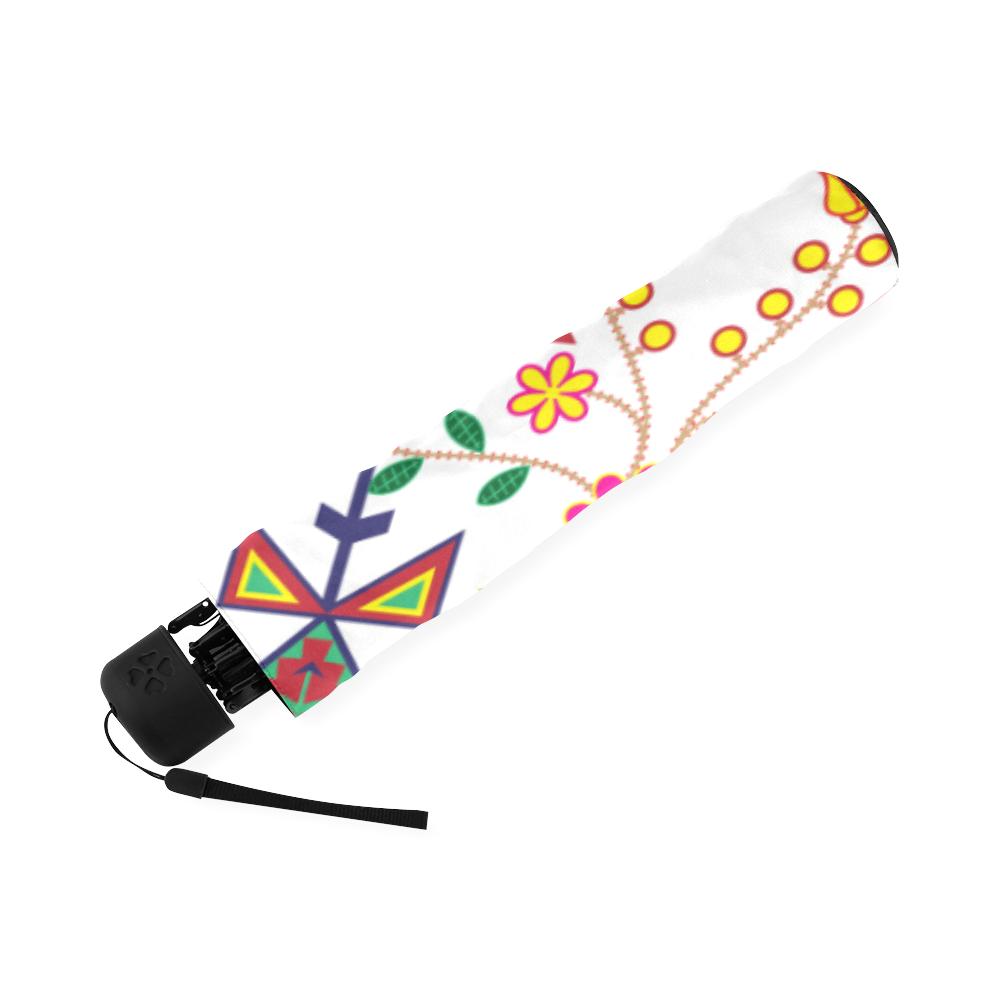Geometric Floral Spring-White Foldable Umbrella Foldable Umbrella e-joyer