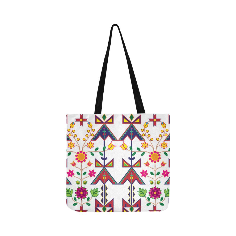 Geometric Floral Spring-White Reusable Shopping Bag Model 1660 (Two sides) Shopping Tote Bag (1660) e-joyer