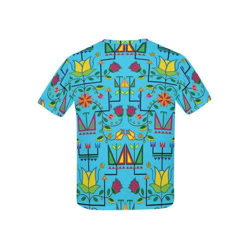 Geometric Floral Summer All Over Print T-shirt for Kid (USA Size) (Model T40) All Over Print T-shirt for Kid (T40) e-joyer