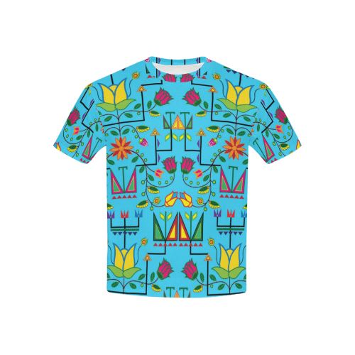 Geometric Floral Summer All Over Print T-shirt for Kid (USA Size) (Model T40) All Over Print T-shirt for Kid (T40) e-joyer