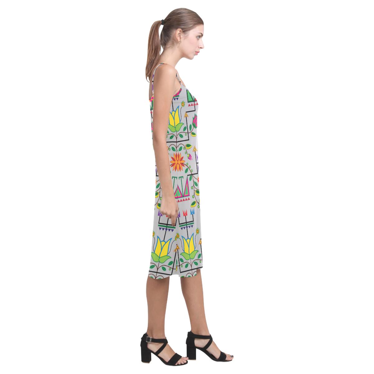 Geometric Floral Summer - Gray Alcestis Slip Dress (Model D05) Alcestis Slip Dress (D05) e-joyer