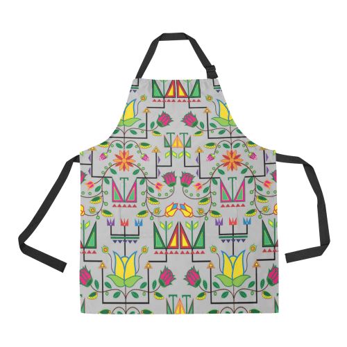 Geometric Floral Summer-Gray All Over Print Apron All Over Print Apron e-joyer