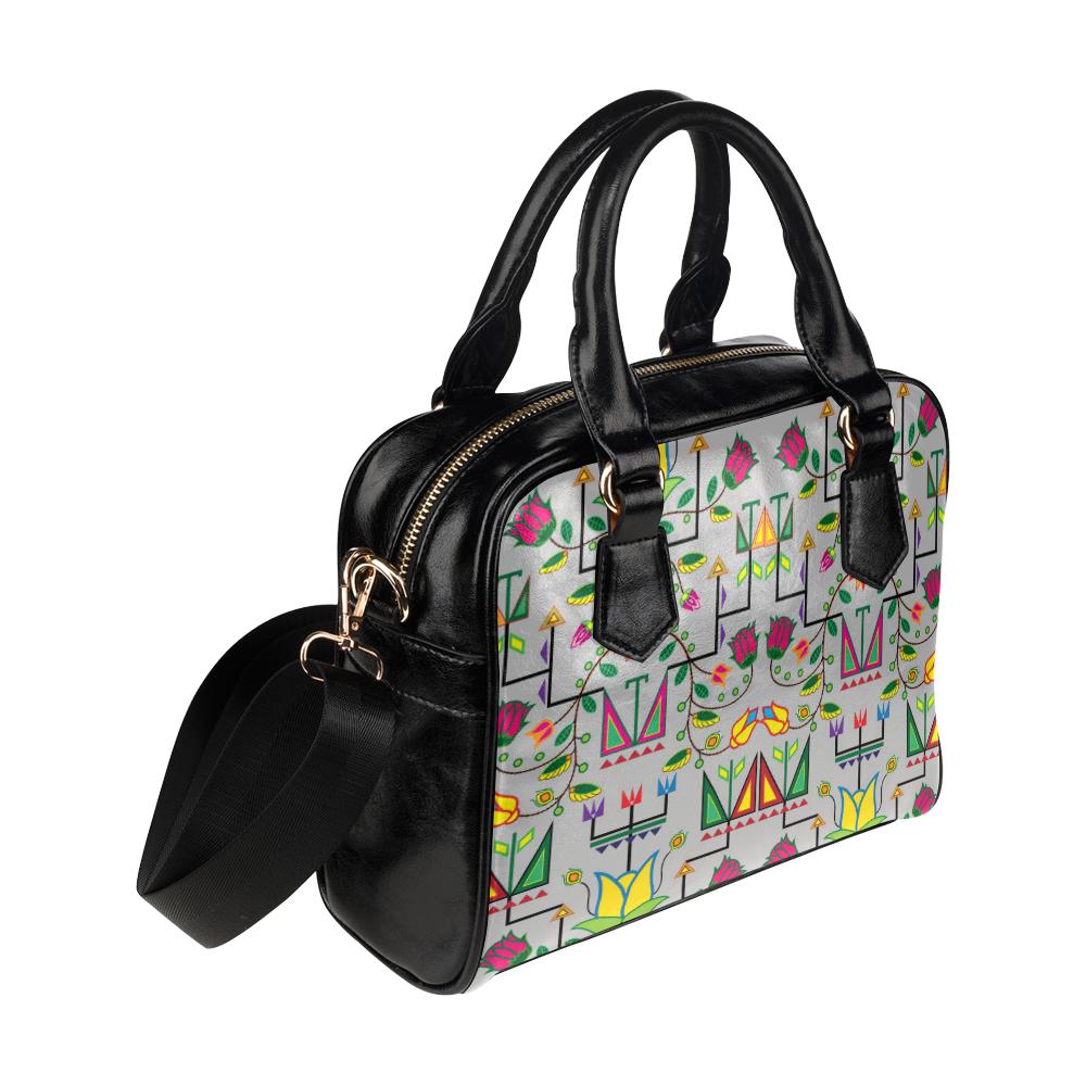 Geometric Floral Summer-Gray Shoulder Handbag (Model 1634) Shoulder Handbags (1634) e-joyer